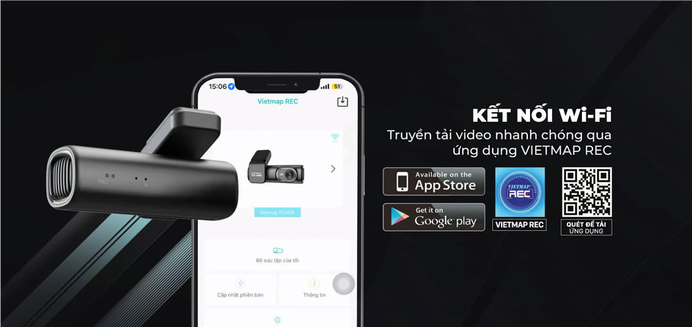 Vietmap TS-H2K Vietmap TS-H2K - kết nối wifi với smartphone